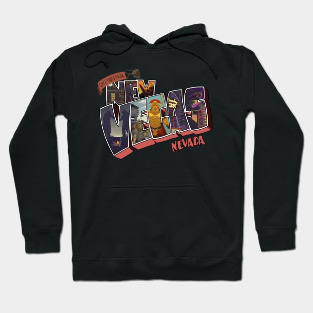 Greetings from New Vegas Hoodie by Radioactive Skeletons